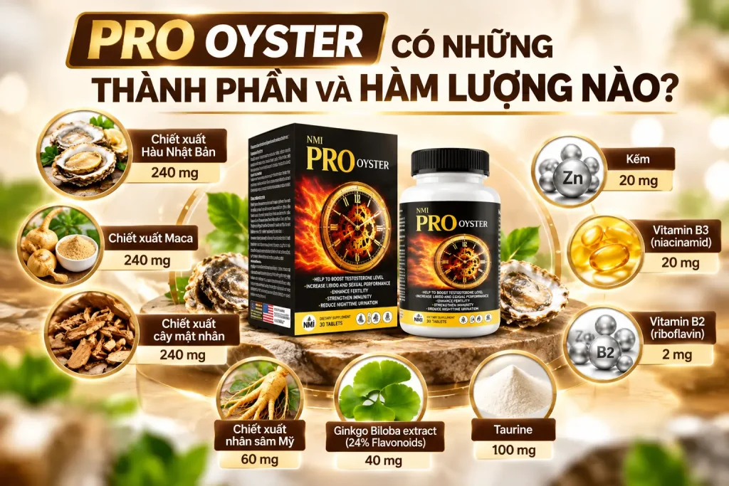 PRO OYSTER có những thành phần và hàm lượng nào?
